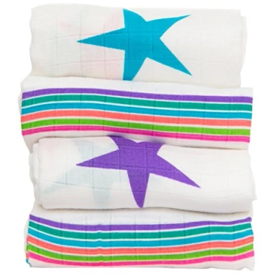 Image of Cuski Super Soft Bamboo Muslins x 4 (Rock Stars)