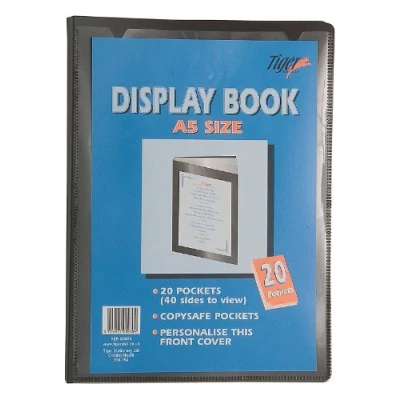 Image of 12 x A5 Premium Black Cover Display Book Presentation Folder Portfolio 20 Pkt