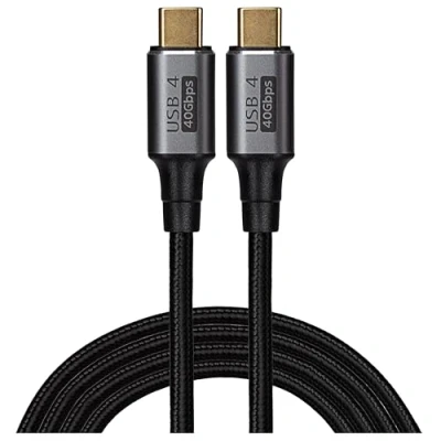 Image of Maplin Pro Braided USB C to V4.0 40Gbps 8K@60Hz Super Speed Cable, 1.2m, for Apple MacBook, iPad Pro, Air, iPhone 15, Samsung Galaxy phones, Microsoft Surface, Google Pixel, Honor and more