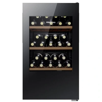 Image of Hisense RW12D4NWG0 93 Litre 30 Bottles Freestanding Undercounter Wine Fridge Cabinet with Digital Touch Control