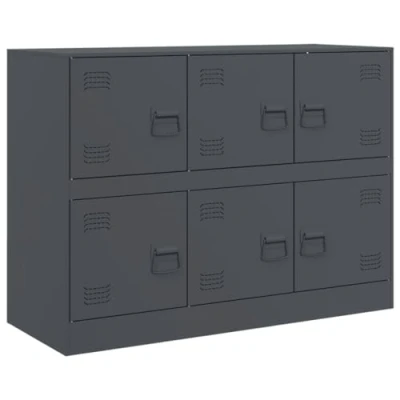 Image of vidaXL Anthracite Sideboard Steel Highboard Storage Cabinet with Compartments for Living Room, Modern Side Cabinet, Easy Clean