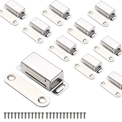 Image of Mousike Cabinet Magnets Magnetic Door Catch Stainless Steel Magnet for Kitchen Bathroom Cupboard Wardrobe Closet Closures Drawer Latch 20 lbs(10Pack)