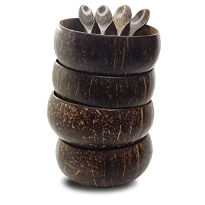 Image of VIE Gourmet Coconut Bowls and Spoons, Set of 4