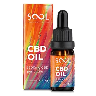 Image of SOOL CBD Oil 1500mg 10ml High Strength Broad Spectrum 15% Vegan Relax Recover Relieve