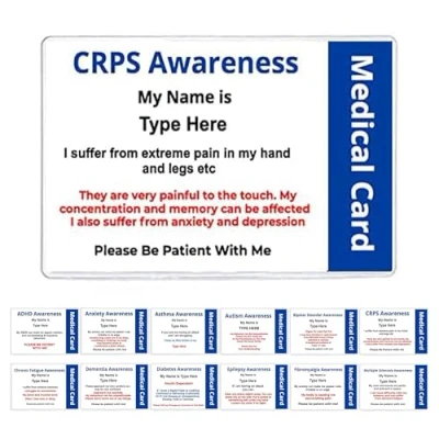 Image of Disability Identity Card for Hidden Disabilities (CRPS) Personalised with Your Name &amp; Emergency Contact Details Quantum Leap®