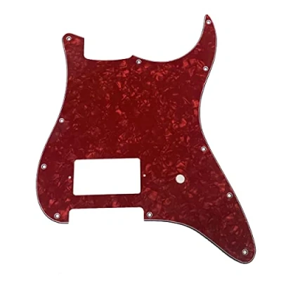 Image of Dopro 11 Hole ST Strat One Humbucker Guitar Pickguard Scratch Plate for FD Delonge Red Pearl