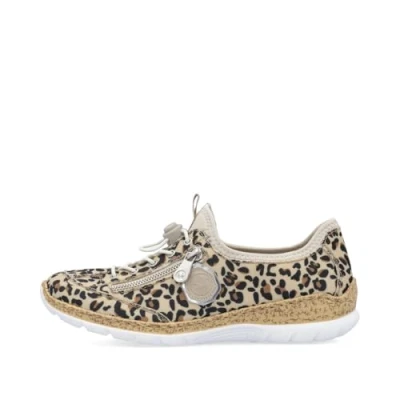 Image of Rieker N4263 Funky Leopard Print Canvas Summer Sneakers (Leopard, UK Footwear Size System, Adult, Women, Numeric, Medium, 5)