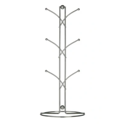 Image of Premier Housewares 509612 6 Cup Mug Tree, 39 cm Chrome , Silver