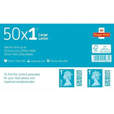 Image of Royal Mail Ltd 50 x 1st Class Large Stamps