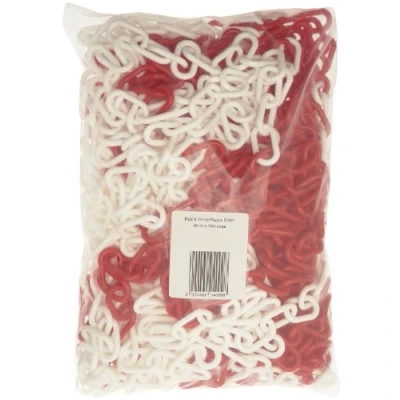 Image of Signs &amp; Labels Plastic Chain Red/White 25m FBRWC6