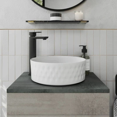 Image of Affine Round Countertop Basin Gloss White 360 x 360mm
