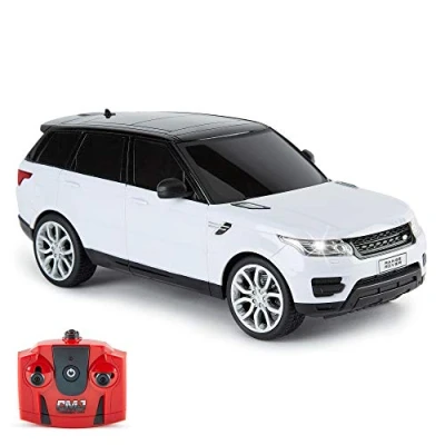 Image of CMJ RC Cars™ Range Rover Sport Officially Licensed Remote Control Car 1:18 Scale Working Lights 2.4Ghz White