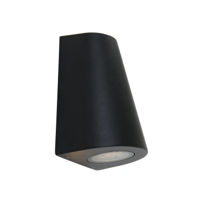 Image of Outdoor Up Down Wall Light Black Matt, Glass Transparent IP44