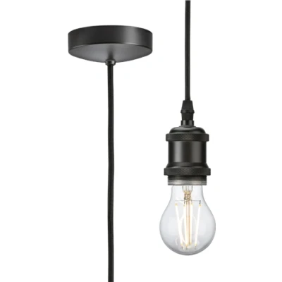 Image of KnightsBridge 1.8m E27 Vintage Pendant Set Smoked Bronze