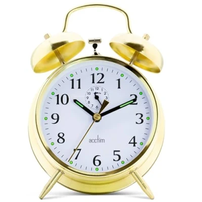 Image of Acctim CK0030 Large Bell Alarm Clock Brass, 16.5 x 12 5.5 cm