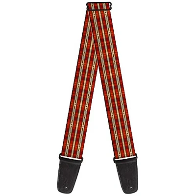 Image of Buckle Down Guitar Strap Americana Plaid2 2 Inches Wide