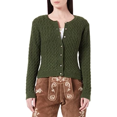 Image of Stockerpoint Women&#039;s Sophia Traditional Knitted Jacket, Moss Green, 12