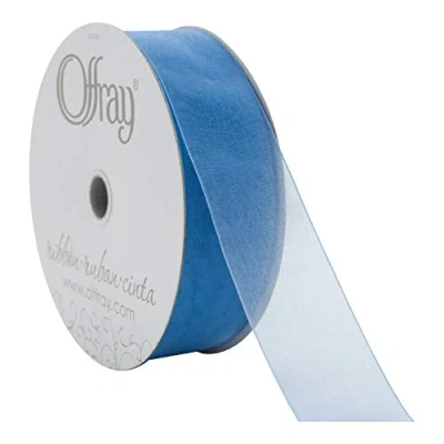 Image of Berwick Offray 1.5&#039;&#039; Nylon Sheer Ribbon, Dusty Blue, 100 Yards