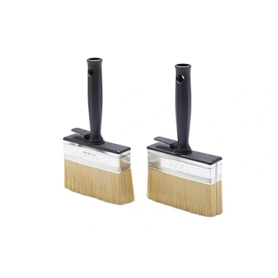 Image of Fit for The Job Twin Pack 4 inch Block Brush Rapid Painting on Walls, Ceilings, Masonry, Shed and Fence Brush, Decking &amp; More, Large Paintbrush, Masonry Paintbrush