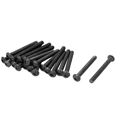Image of Sourcingmap M5 x 50mm Alloy Steel Hex Socket Button Head Screws Black 20Pcs
