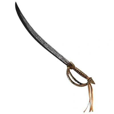 Image of Lizzy 1 x Pirate Toy Sword/Cutlass (67.5cm) Reusable plastic Long Antique Effect Swords World Book Day Halloween Fancy Dress Costume Accessory
