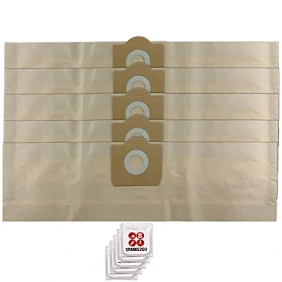 Image of SPARES2GO Strong Compatible with Earlex WD1000 Combivac WD1200P Powervac Vacuum Cleaner (Pack of 5 + Freshener Tabs)