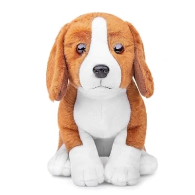 Image of lilizzhoumax Simulation Beagle Dog Plush Toy 30cm/12, Realistic Stuffed Animal Wild Puppy Animals, Cute Soft Home Decoration Toys, Gift for Kids