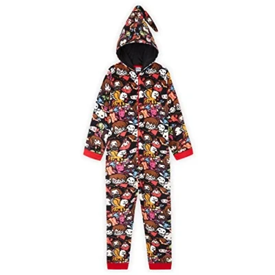 Image of Harry Potter Onesie, Pyjamas for Girls and Boys, Fleece Kids PJs 7 14 Years (Multi, 8 Years)