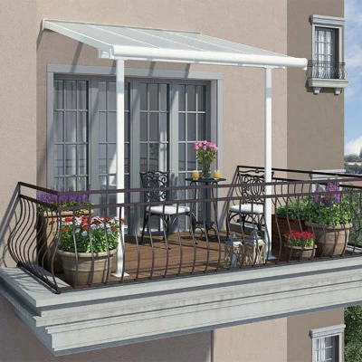 Image of 7&#039; x Palram Canopia Sierra White Clear Patio Cover (2.28m 2.25m)