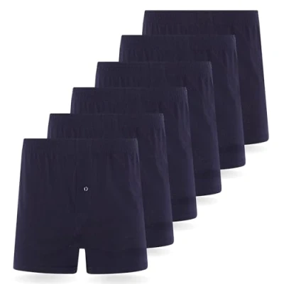 Image of FM London Men&#039;s Loose Fit Comfort Boxer Shorts (6 Pack), Navy, XXL