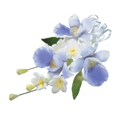 Image of Grehge Orchid Flower Anniversary Wedding Cake Spray Sugar Paste Topper