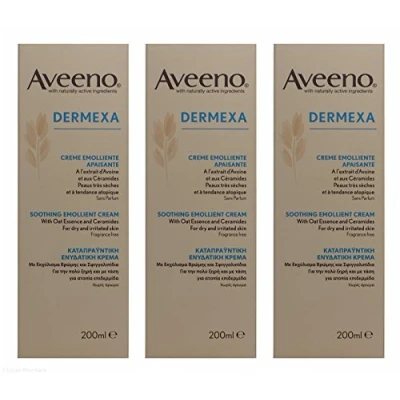 Image of Multibuy 3X Aveeno® Dermexa Soothing Emollient Cream for Dry &amp; Irritated Skin 200ml