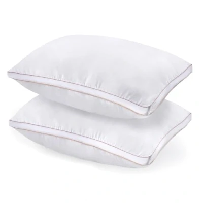 Image of MH Traders Pillows 2 Pack Airmax Luxury with Breathable Cover.Comfy &amp; Supportive Soft for a Refreshing Night&#039;s Sleep.Machine Washable Hypoallergenic Bed Pillow 50x75cm (White)