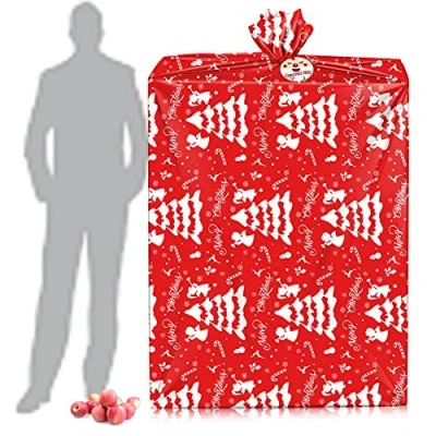 Image of VEYLIN Extra Large Xmas Gift Bags, Christmas Bike/Bicycle Sack Present Wrapping Decoration (71 x 59 Inches)