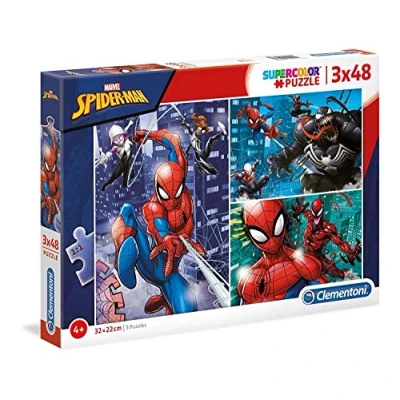 Image of Clementoni 25238 Supercolor Puzzle for Children Spider Man 3 x 48 Pieces
