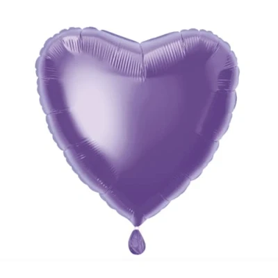 Image of Solid Lavender Heart Foil Balloon (45cm) 1 Count Stunning and Romantic Love Celebration Decoration