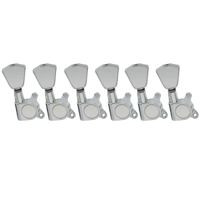 Image of Musiclily Pro 6 inline Guitar Tuners Tuning Pegs Keys Machine Heads Set for Fender Strat Tele Electric Guitar, Tulip Button Chrome