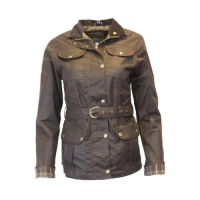 Image of WALKER AND HAWKES Ladies Wax Florence Motorcycle Jacket Brown 12