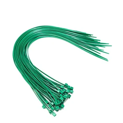 Image of Nylon Plastic Cable Ties Long and Wide Extra Large Zip Black White wrap 50 pieces (Green, 4.8mm x 450mm)