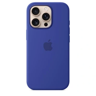 Image of Apple Silicone Back Cover Blue MagSafe iPhone 16 Pro