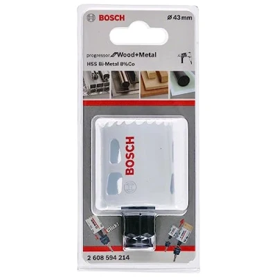 Image of BOSCH Bi Metal Hole Saw (for Wood and Metals, 8% Cobalt Alloy, Progressive Tooth Design, Ø 43 mm, Accessory Drills)
