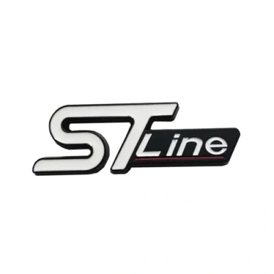 Image of 3D Car Front Grill Trunk Metal Logo ST Line Emblem Self Sticker Line(B)