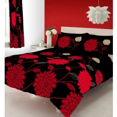 Image of GC GAVENO CAVAILIA Botanical Duvet Cover Sets, Reversible Quilt Covers, Easy Care Floral Bedding Single, Red