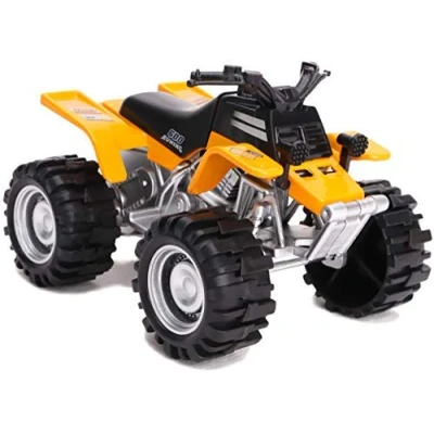 Image of 11cm Die Cast Friction Powered Quad Bike Assorted Colours &amp; Designs YELLOW Boys Toys