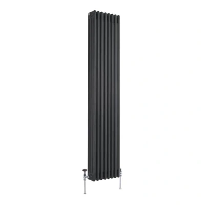 Image of Milano Windsor Anthracite Cast Iron Style Vertical Four Column Radiator 1800mm x 380mm