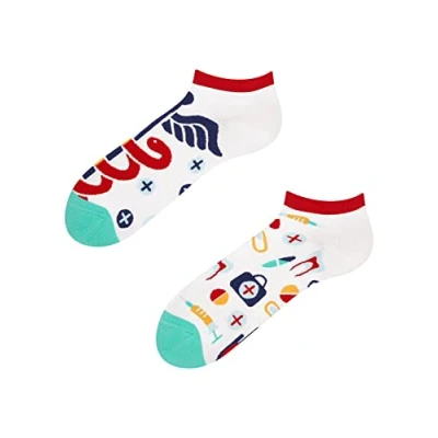 Image of Dedoles Unisex Socks for Women, Men &amp; Kids Cotton Funny Designs Football Bicycle Horses Plants Firefighter Gift Mismatched, Design: Health and Wellness, Colour: Multicolour, Size: 3 5 M / 2 4,5 W UK