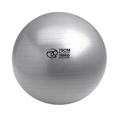 Image of Fitness Mad Anti Burst Swiss Ball, 150 kg Load Tested Yoga 55 cm / 65 75 cm, Exercise Ball for Fitness, Pilates, Pregnancy &amp; Core Workouts (75cm)