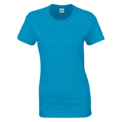 Image of Gildan Ladies/Womens Heavy Cotton Missy Fit Short Sleeve T Shirt (L) (Heather Sapphire)