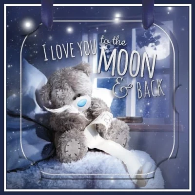 Image of Me To You Tatty Teddy Love The Moon And Back, Luxury 3D Keepsake Card, Open Send, 6x6ins Official Collection