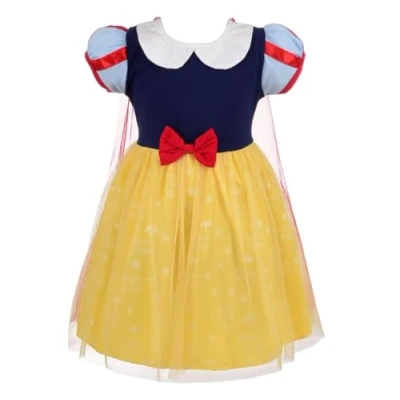 Image of Lito Angels Princess Snow White Costume Fancy Tulle Dress with Cape for Baby Girls Age 6 12 Months, Yellow 099 (Tag Number 80)